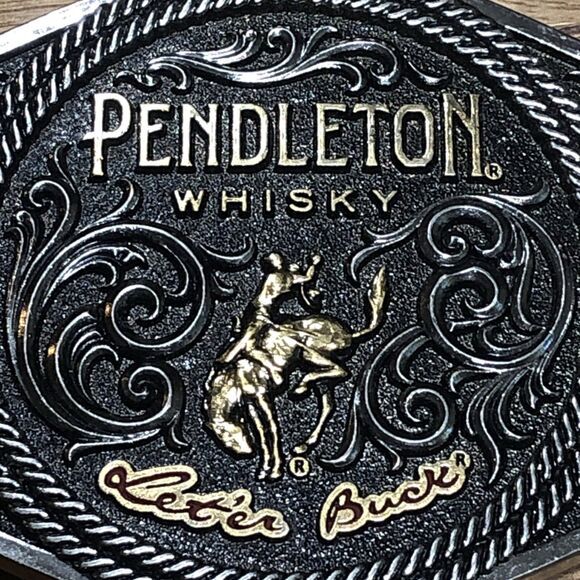 2021 Pendleton Whiskey Let'er Buck Rodeo Cowboy Montana Silversmiths Belt Buckle